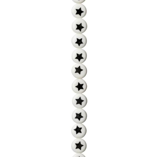 Star Printed Ceramic Round Beads, 8mm by Bead Landing&#x2122;